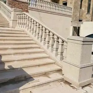 石雕栏杆黄金麻阳台柱大理石楼梯扶手花瓶柱石头围栏别墅庭院护栏