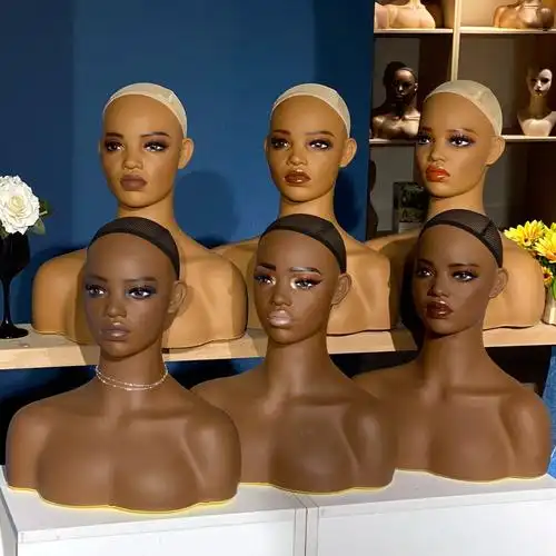 欧美假发头模mannequin非洲模特头 双肩模型头耳环项链拍照假人头