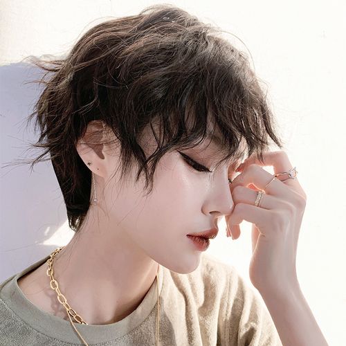 假发女短发锡纸烫明星同款中性全头套自然逼真发套蓬松整顶假头发