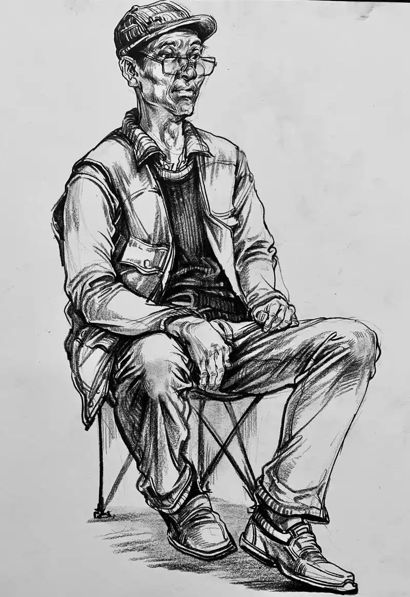 来一组艺考速写人物的照片写生,有需要的艺考 - 抖音