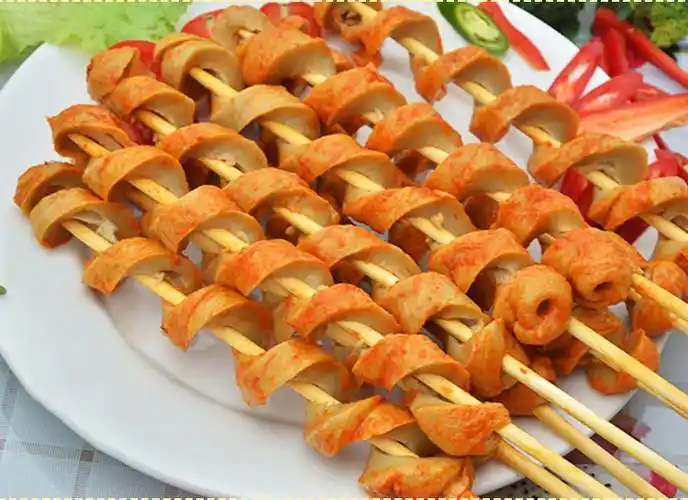 烤小面筋串 批发 烧烤 油炸 火锅配菜