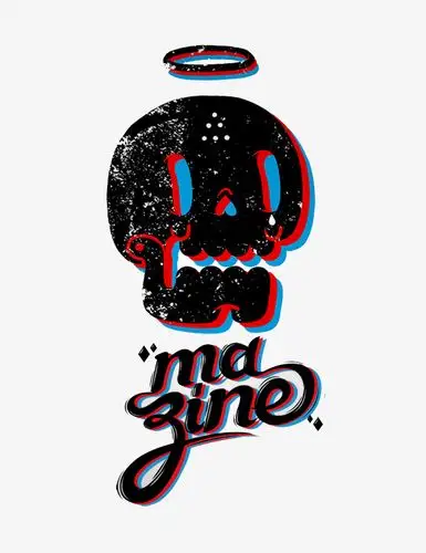 黑色骷髅天使插画