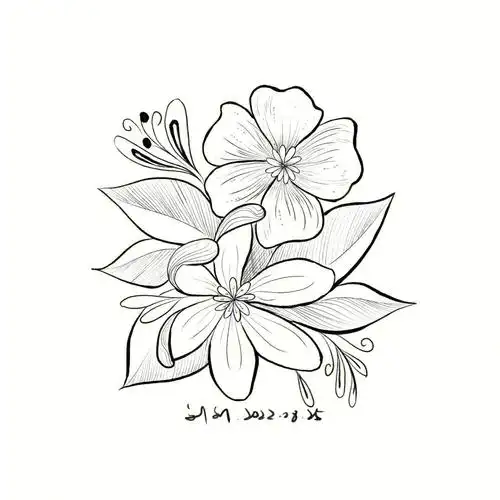 地铁画面3450花卉线稿附过程图