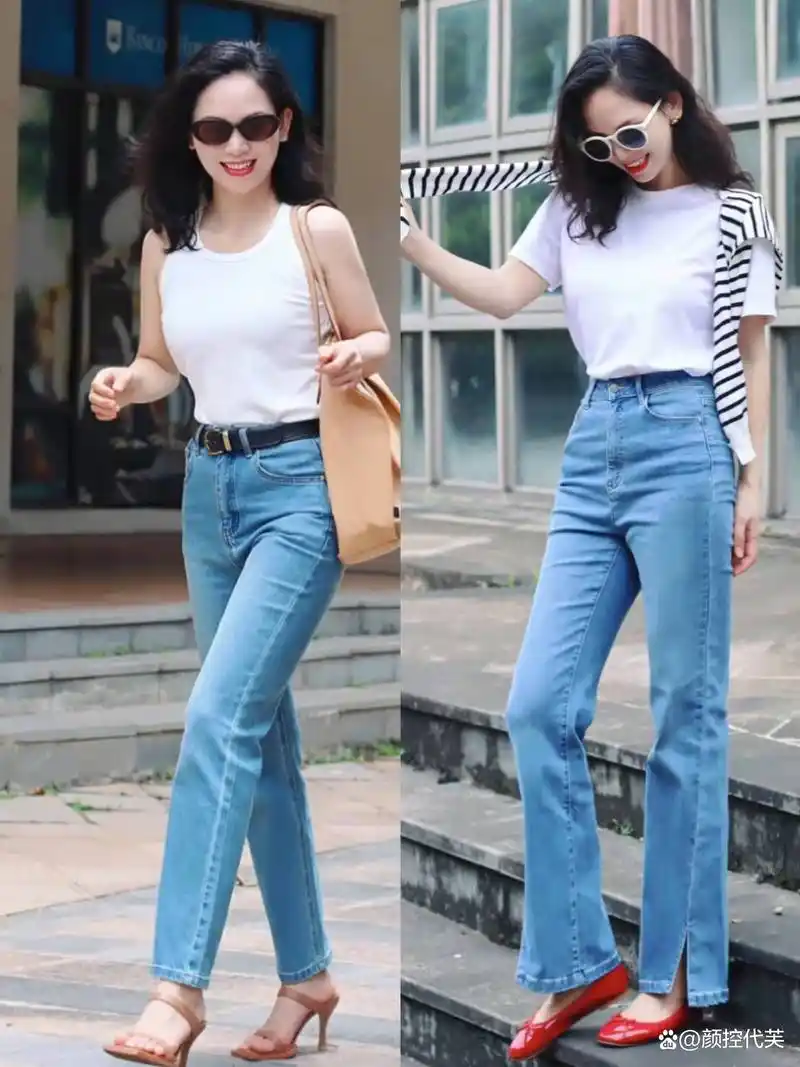夏天穿牛仔裤,当然首选"蓝色系",好搭配又显活力,真耐穿!