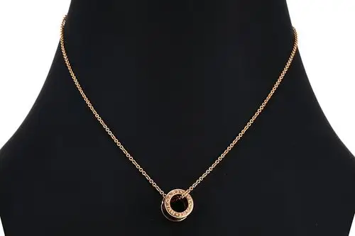 bvlgari(宝格丽) 18k玫瑰金黑陶瓷项链