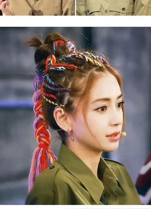 彩绳编发七彩色脏脏辫头绳辫子彩色彩带女脏辫发绳编头发的彩绳子彩绳