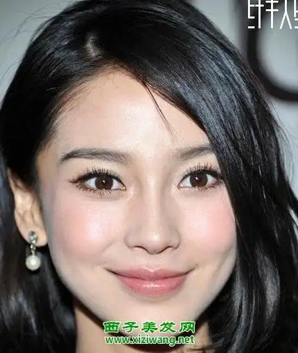 女生三七分斜刘海发型造型效果图