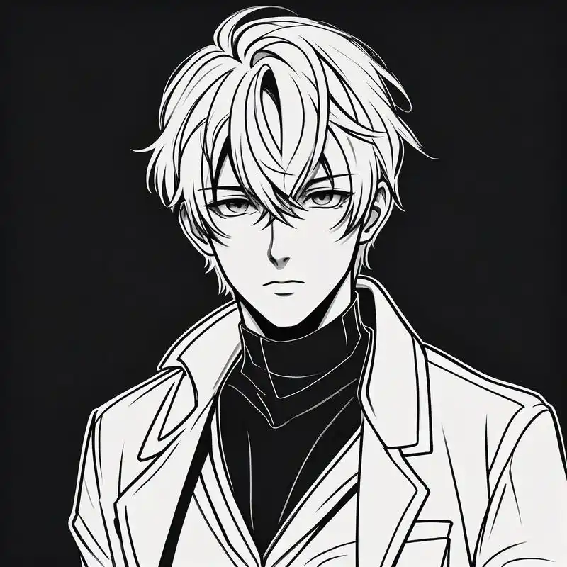 黑白动漫男生头像,酷炫又神秘97 黑白动漫男生头像来啦!