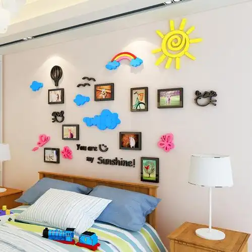 卧室照片墙装饰儿童房相片墙客厅宝宝相框挂墙创意组合墙上相册墙