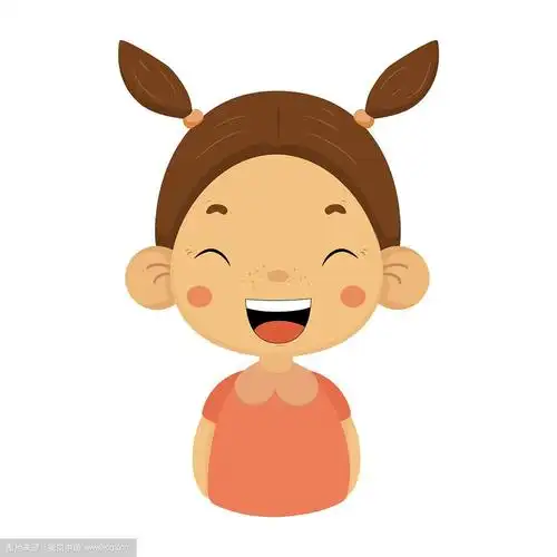 笑的小女孩平面卡通肖像表情