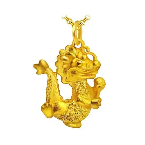周生生 黄金(足金)闪沙生肖吊坠-龙 09308p05 3.18克