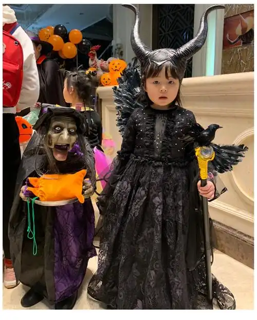 万圣节万圣节儿童服装女童沉睡魔咒cosplay幼儿园小女巫角色装扮演出