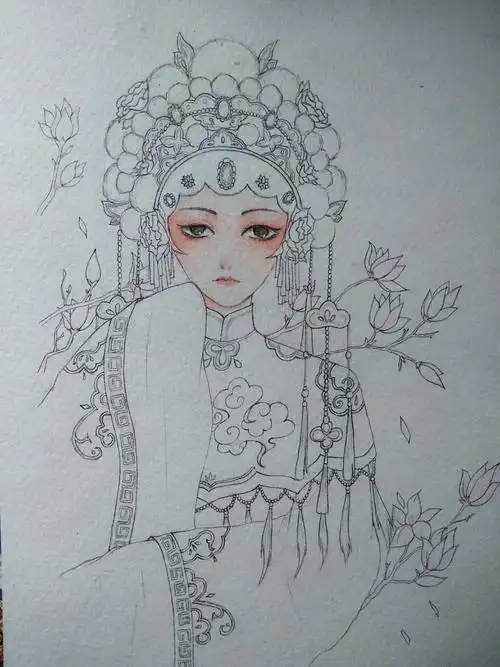 简笔画戏曲人物花旦简笔画教你画戏曲人物花旦简笔画教你画戏曲人物