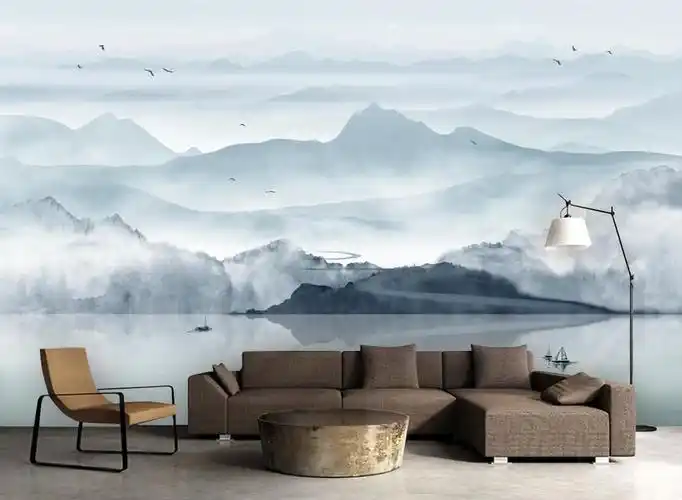 新中式意境壁画之水墨山水