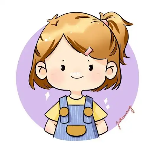 q版可爱半身头像 背带裤女孩