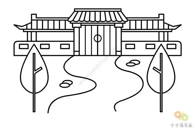 古镇简笔画