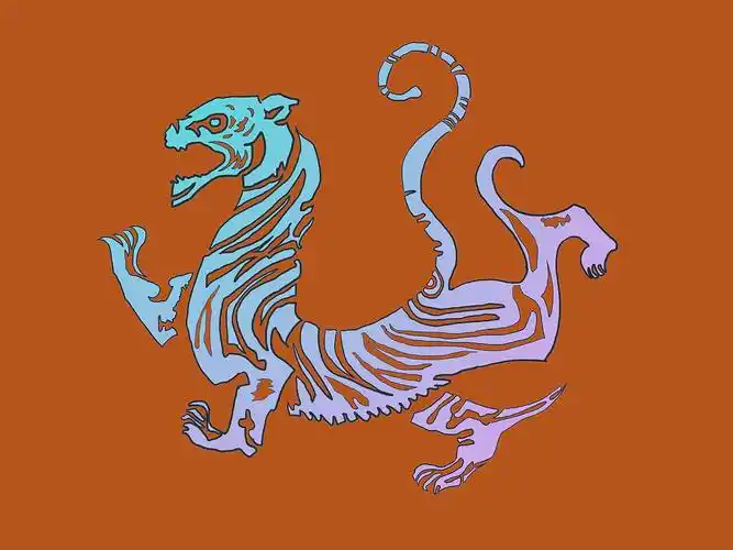 王者之势 龙腾虎跃# 龙虎相承|平面|图案|是阿涛_原创作品-站酷