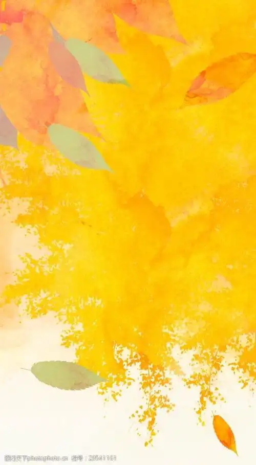 彩色涂鸦树叶h5背景素材