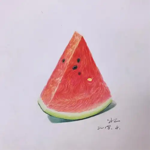【亚特教育陈老师】彩铅作品——清凉大西瓜