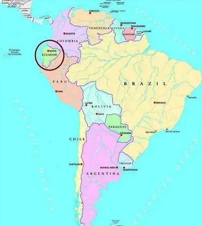 图中圆圈为厄瓜多尔.
