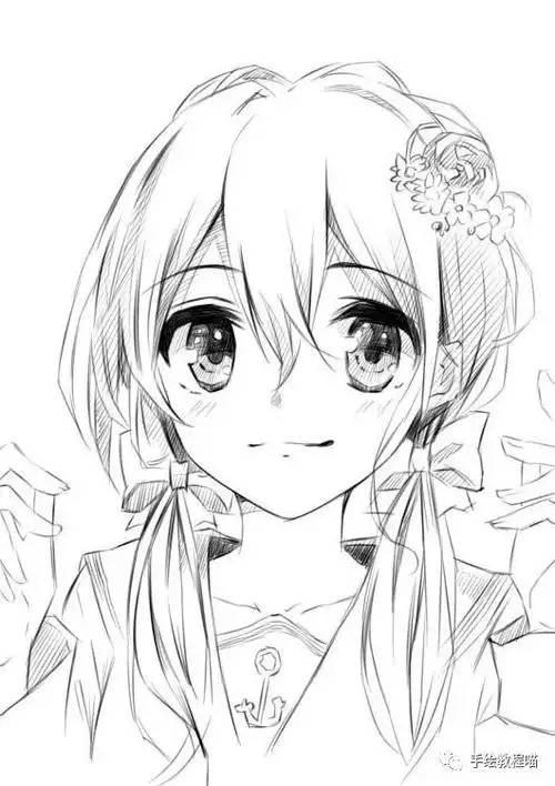 手绘教程:羞涩的小清新女生漫画 快来看看是怎么画的