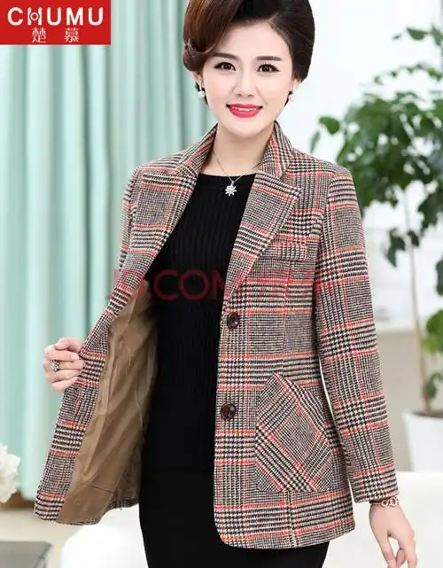 楚慕 妈妈装春装外套新款妇女衣服40-50-60岁中老年女装春秋季西装薄