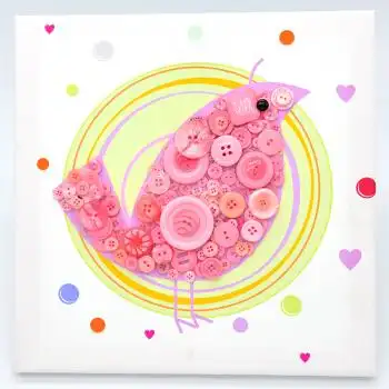 儿童纽扣粘贴创意diy手工制作材料包成人幼儿园小学生装饰扣子画 30cm