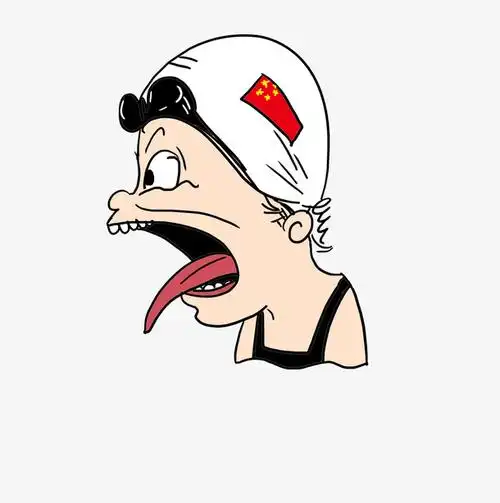 夸张伸出舌头惊奇的男孩