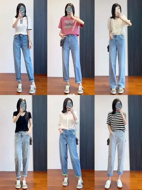 夏季牛仔裤穿搭简约显瘦夏天就这样穿吧