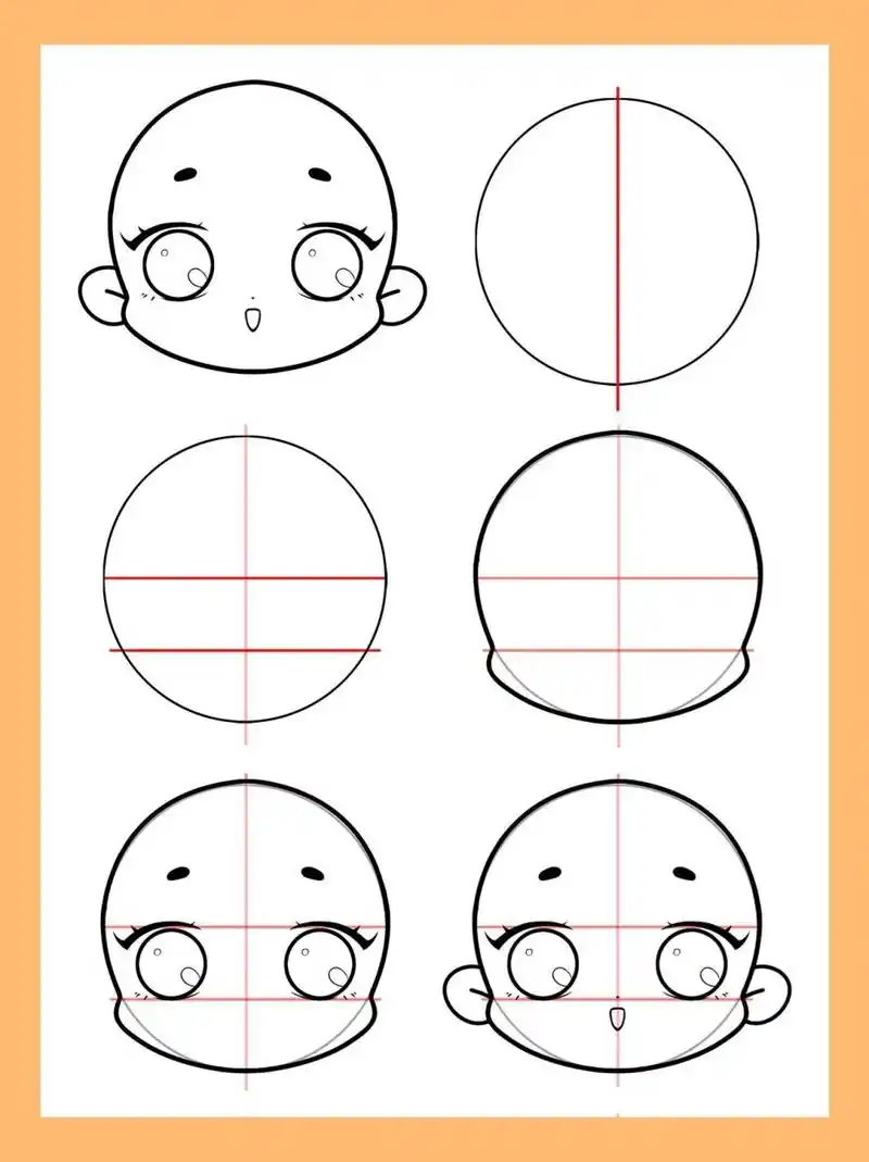 零基础插画教程|保姆级q版头部画法解析 最近有同学说不会画q版人物的