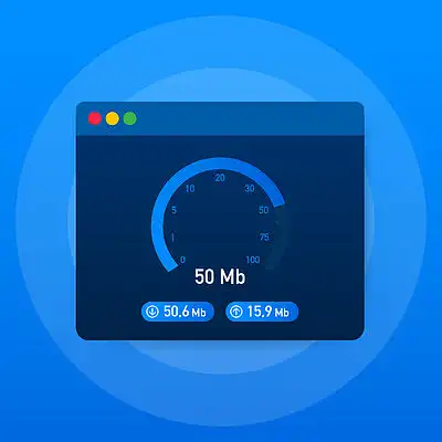 车速表互联网速度 100 mb.网站速度加载时间.矢量股票插图.