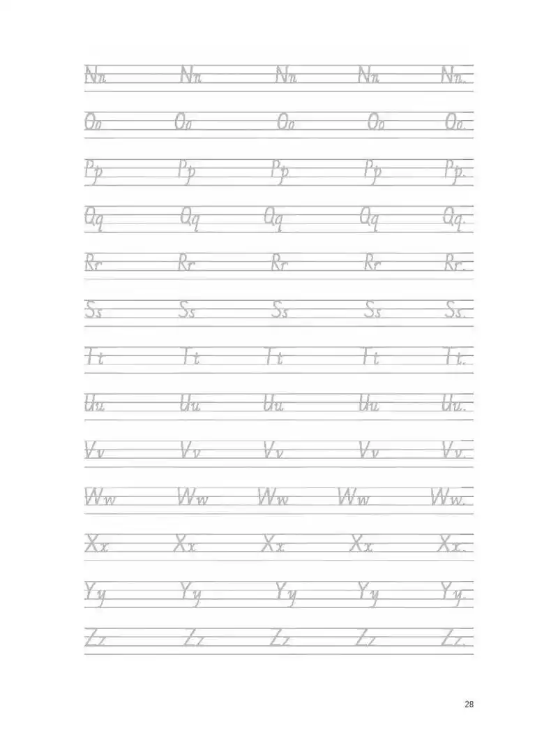 26个字母手写体临摹练习 #小学英语# #26个字母# #英语启蒙