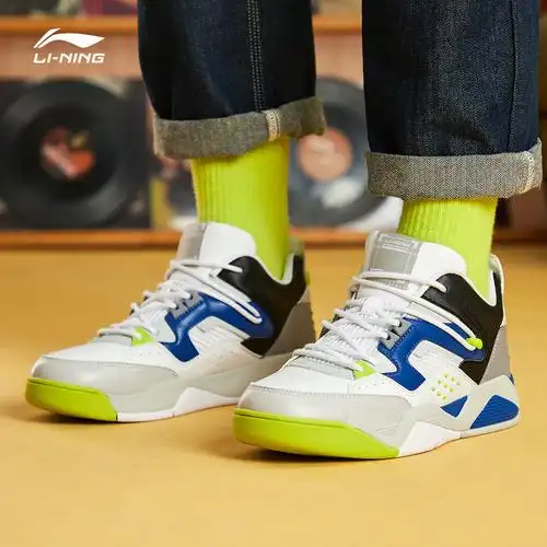 李宁休闲鞋男鞋旗舰官方新款男士中帮减震运动鞋运动休闲鞋