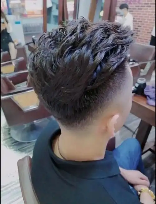 男士发型设计,空心烫