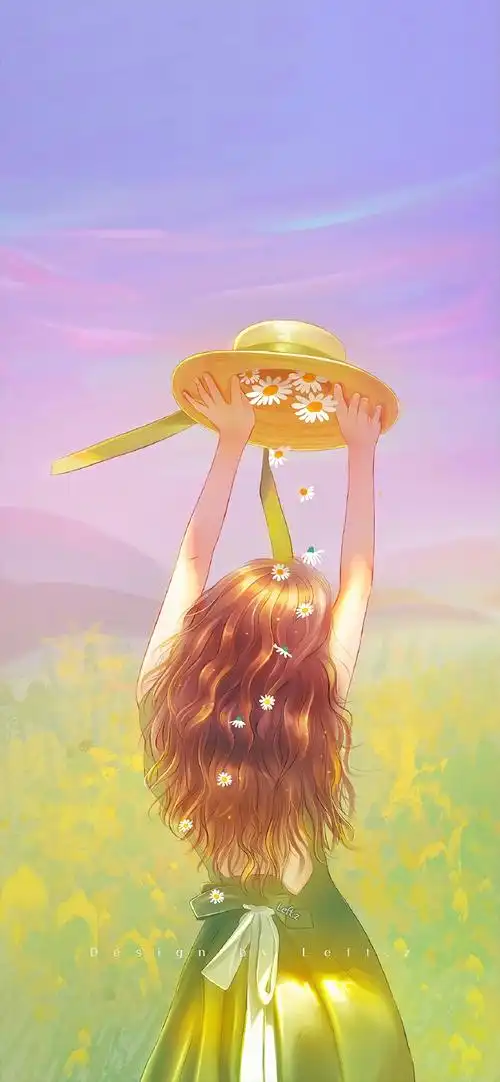 "唯美女孩插画系列"手机高清壁纸·图源:画画的left·原图上传,记得