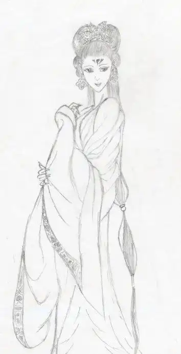 画古代公主简笔画简单彩色古装优雅简笔画怎么画古代公主公主简笔画简