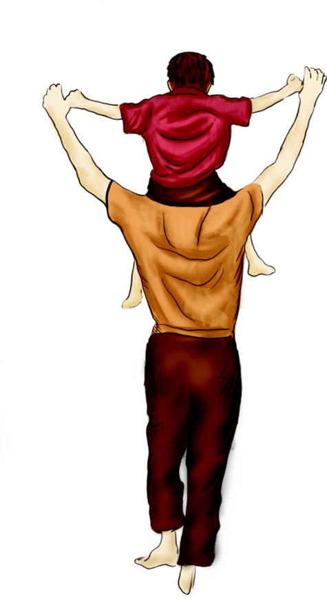 中年男子背影简笔画