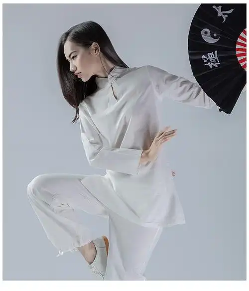 亚麻太极服女套装夏款绿色女式太极练功服棉麻太极拳服装夏8674sn8045