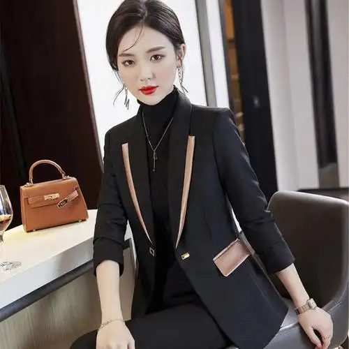 新款西装套装女秋装小香风时尚韩版保暖毛料淑女职业西服正装批发