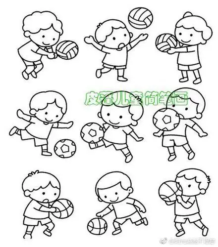 廓线式简笔画人物