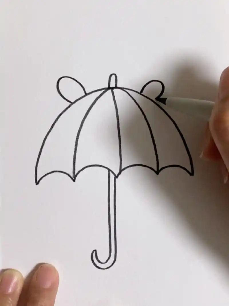 简笔画小雨伞,快来一起画画吧!
