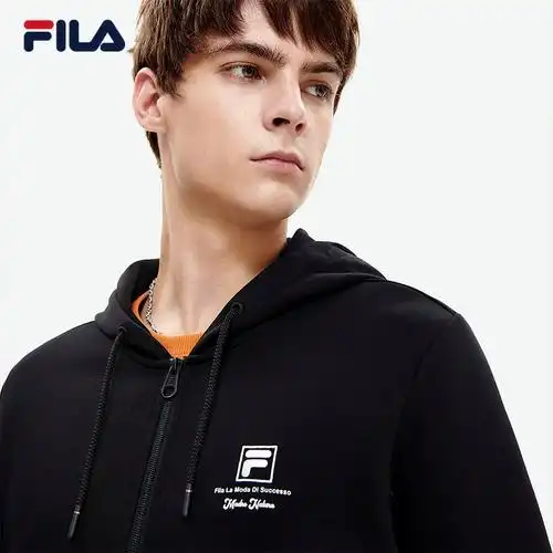 外套2022冬时尚斐乐官方男士休闲简约针织连帽上衣男装fila