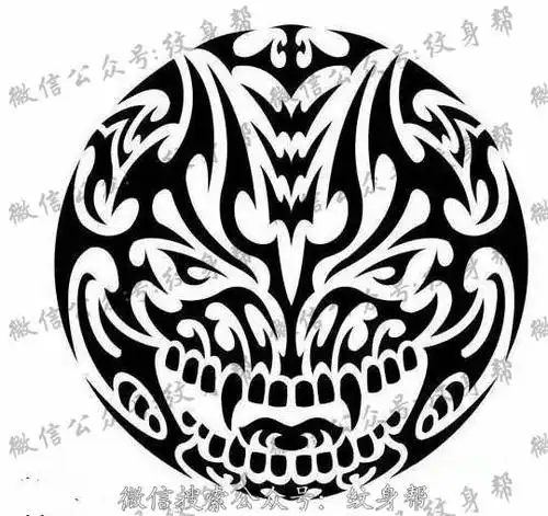 一幅帅气很酷的图腾恶魔纹身图案