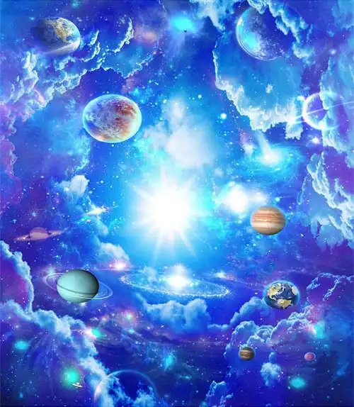 2-2宇宙星空 星球天顶大型壁画