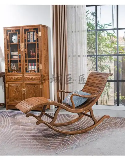 名城巨匠学名摇摇椅实木新中式逍遥椅午休睡躺椅阳台客厅休闲椅q长62