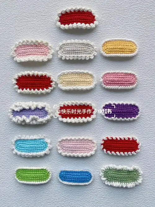 钩织发夹16款发夹花边附图解