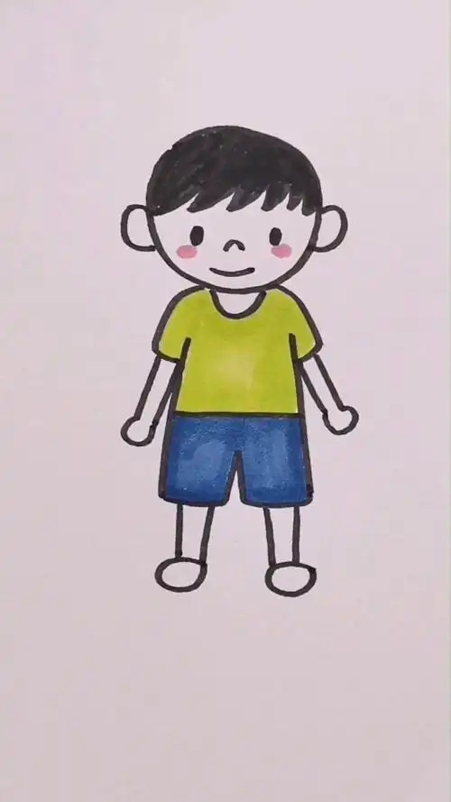 教大家画小男孩,简单又容易上手学会!#遇见好春光