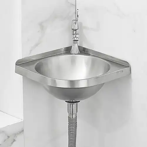 304不锈钢挂墙式洗脸盆藤印象阳台三角盆卫生间小户型洗手盆壁挂盆