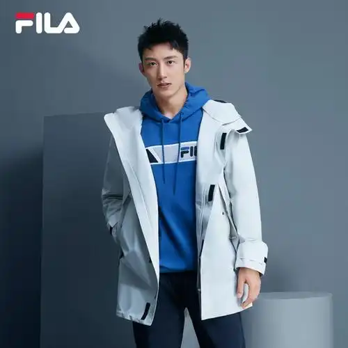 3fila斐乐官方黄景瑜同款男子外套2019秋季新品运动休闲简约梭织连帽