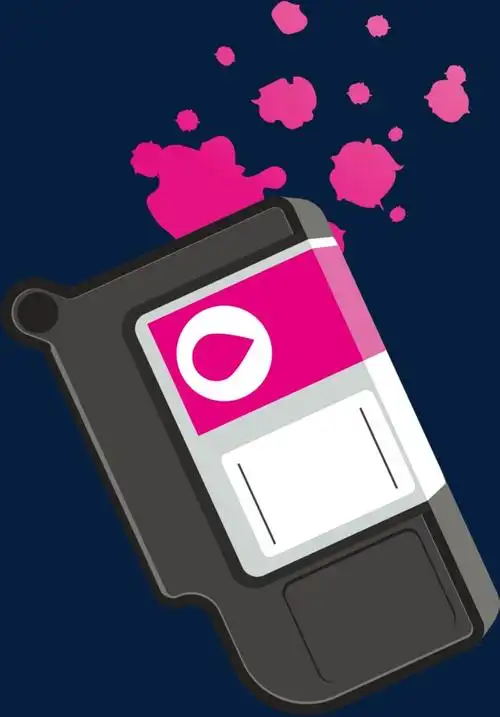 粉色油墨盒粉色矩形矢量油墨盒